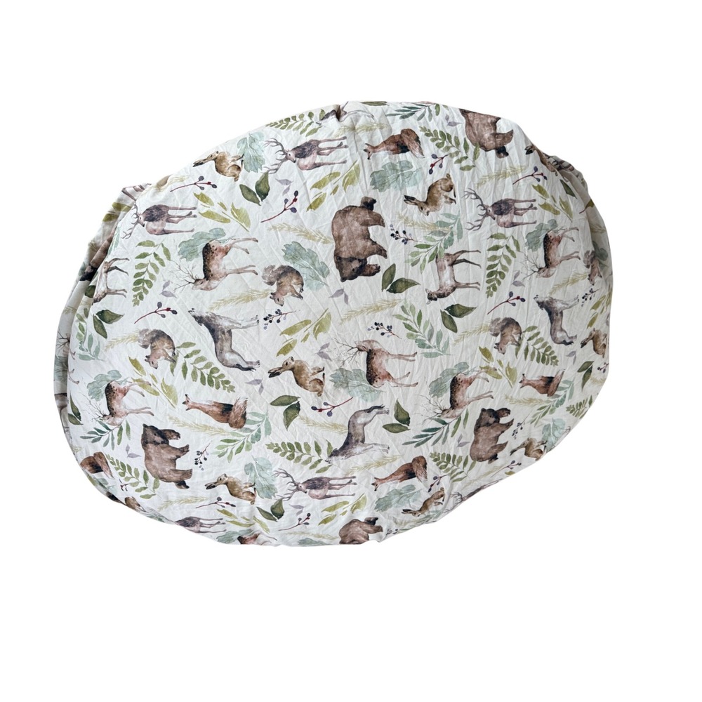 Pobi Baby Woodland Animals Fitted Crib Sheet Watercolor Forest Bear Deer Rabbit